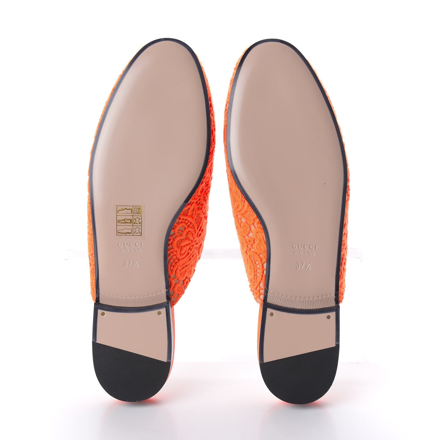 Lace Malaga Kid Womens Princetown Slippers 37.5 Orange Fluo Skin Rose