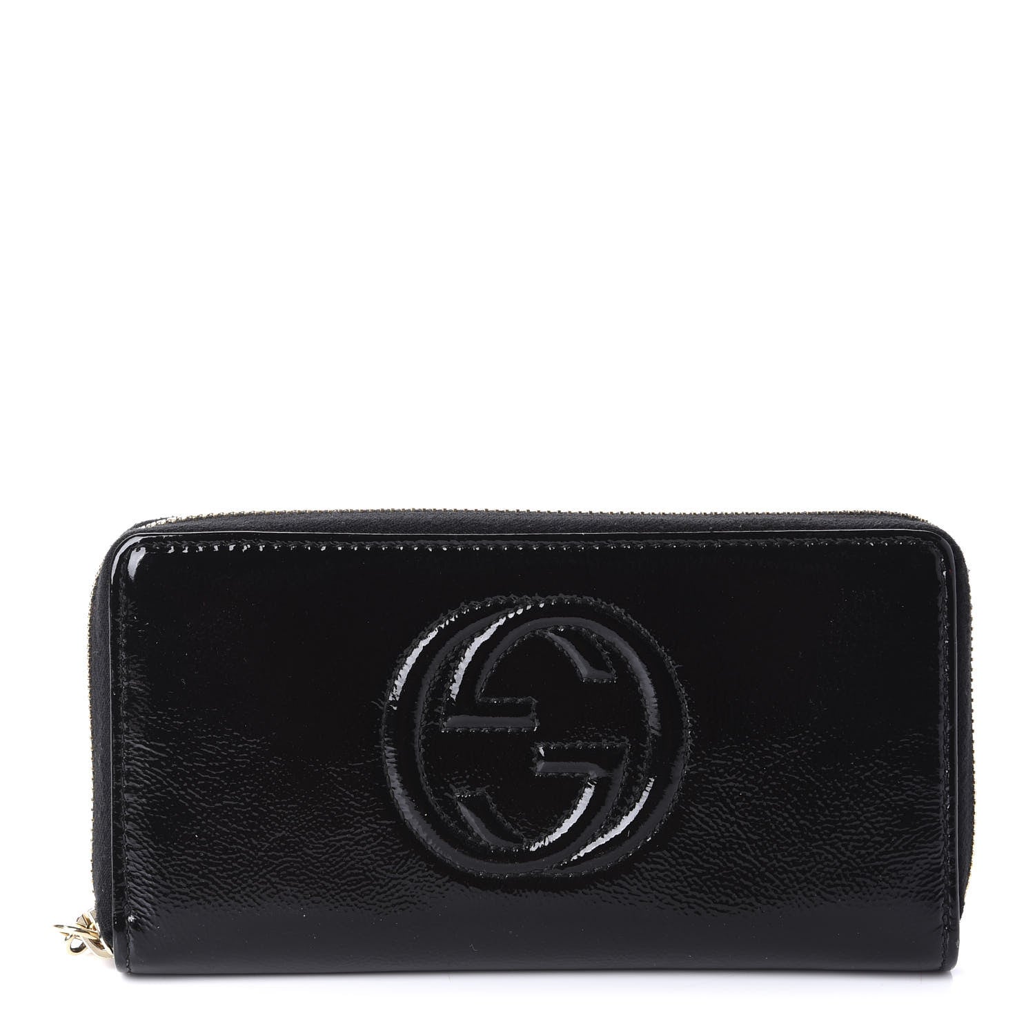 Gucci Patent Calfskin Soho Zip Around Wallet Black 1 of 10