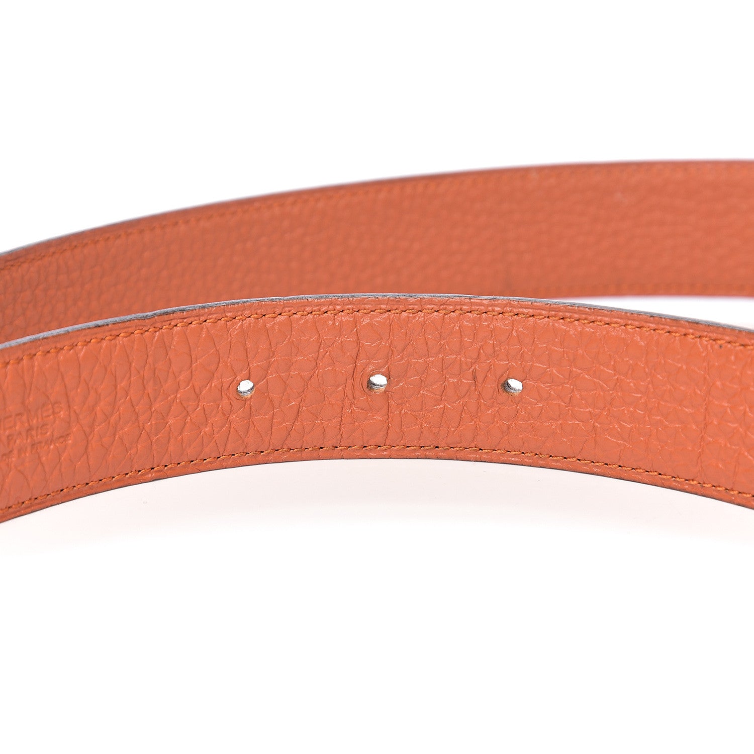 Hermes Box Togo 32mm H Belt 90 Black Orange 4 of 6