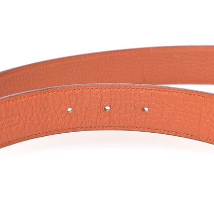 Hermes Box Togo 32mm H Belt 90 Black Orange 4 of 6