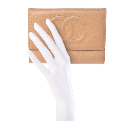 Chanel Caviar CC Timeless Flap Wallet Beige 2 of 12