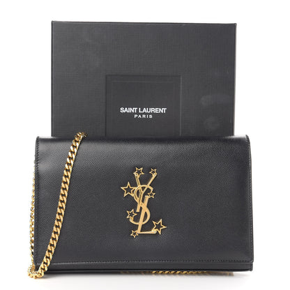 Saint Laurent Grain De Poudre Star Studded Monogram Wallet on Chain Black 12 of 12