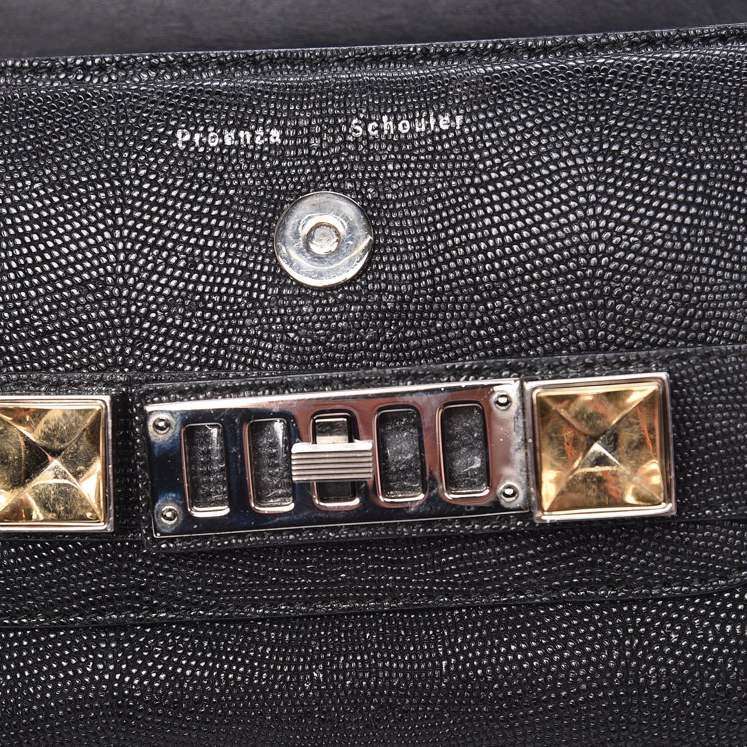 Proenza Schouler Calfskin Lizard Embossed Mini PS11 Classic Shoulder Bag Black 6 of 13