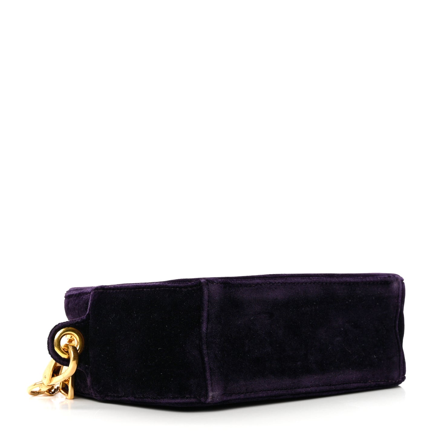 Velluto Zip Top Chain Shoulder Bag Prugna