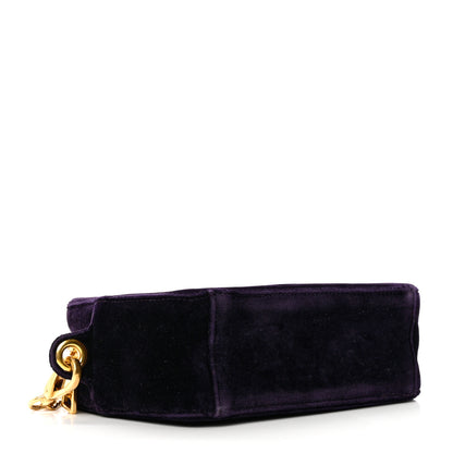 Prada Velluto Zip Top Chain Shoulder Bag Prugna 4 of 10