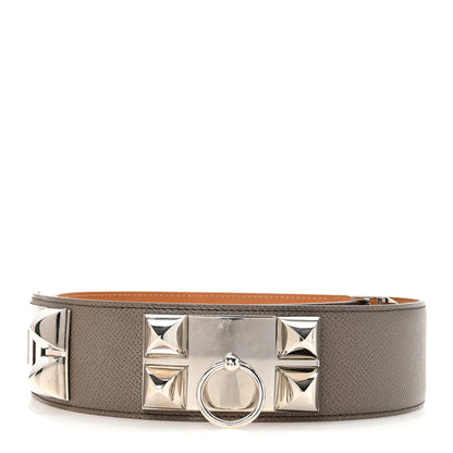 Hermes Epsom 50mm Collier De Chien CDC Belt 75 30 Etain 1 of 5