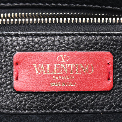 Valentino Garavani Grained Calfskin Rockstud Shoulder Tote Black 6 of 8