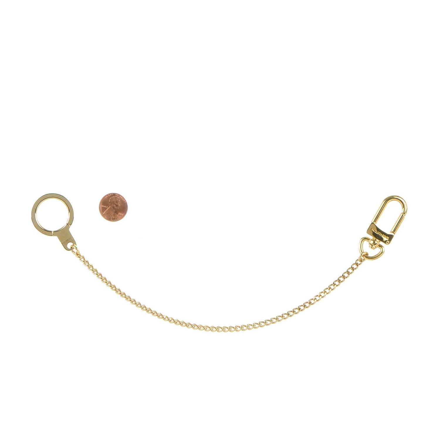 Metal Pochette Extender Key Ring Chain Gold