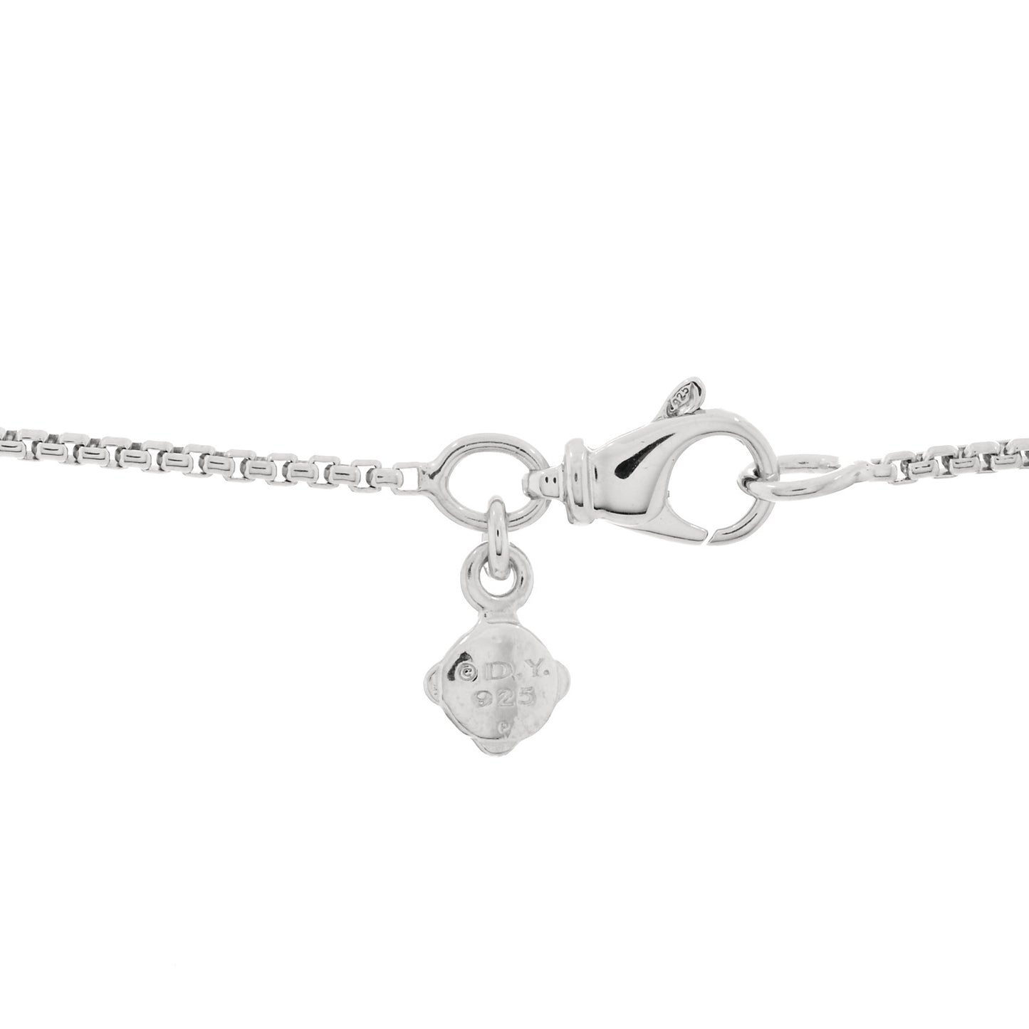 Sterling Silver Pave Diamond 21mm Crossover Circle Necklace