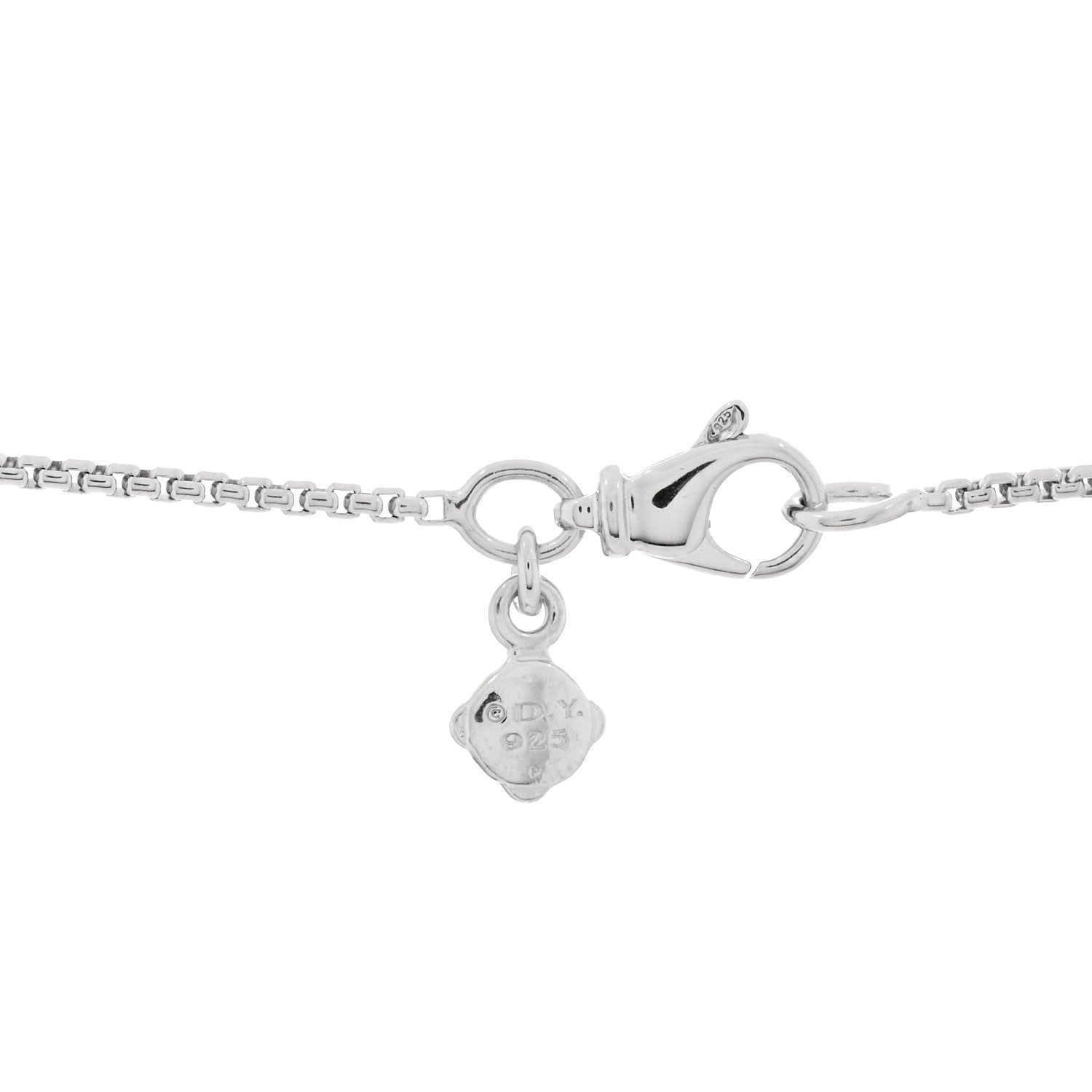 David Yurman Sterling Silver Pave Diamond 21mm Crossover Circle Necklace 3 of 3