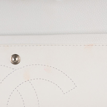 Chanel Caviar Quilted Jumbo Double Flap White 8 of 8