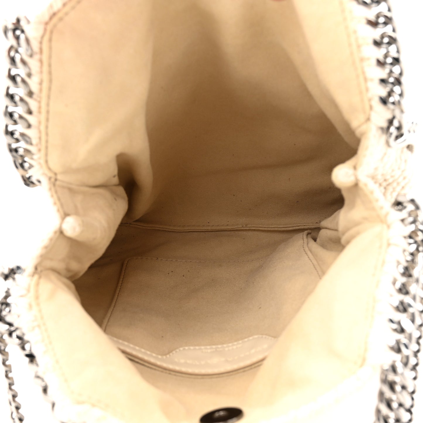 Cotton Crochet Falabella Ajouree Tote Bag White