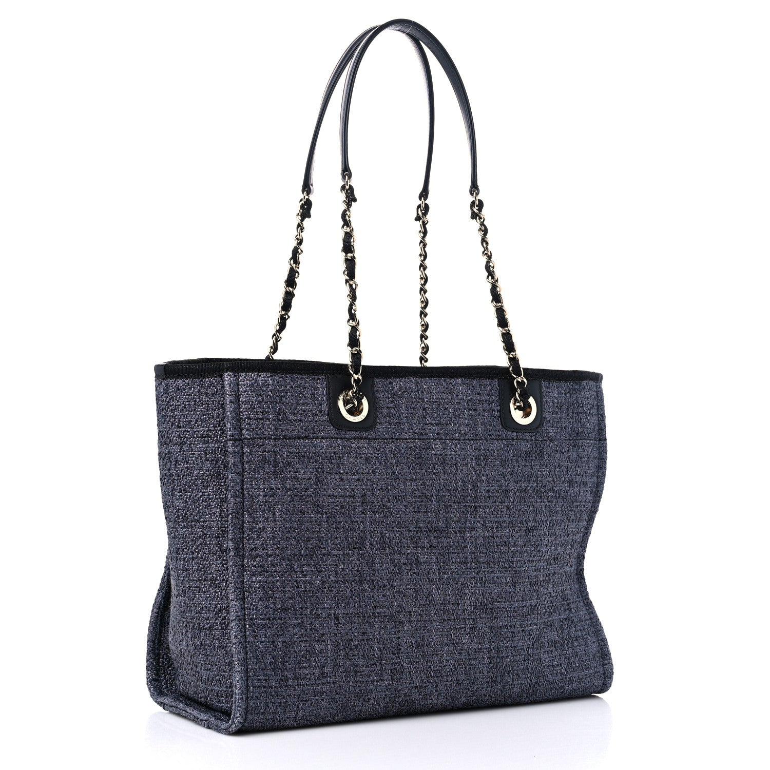 Chanel Lurex Boucle Small Deauville Tote Black 3 of 9