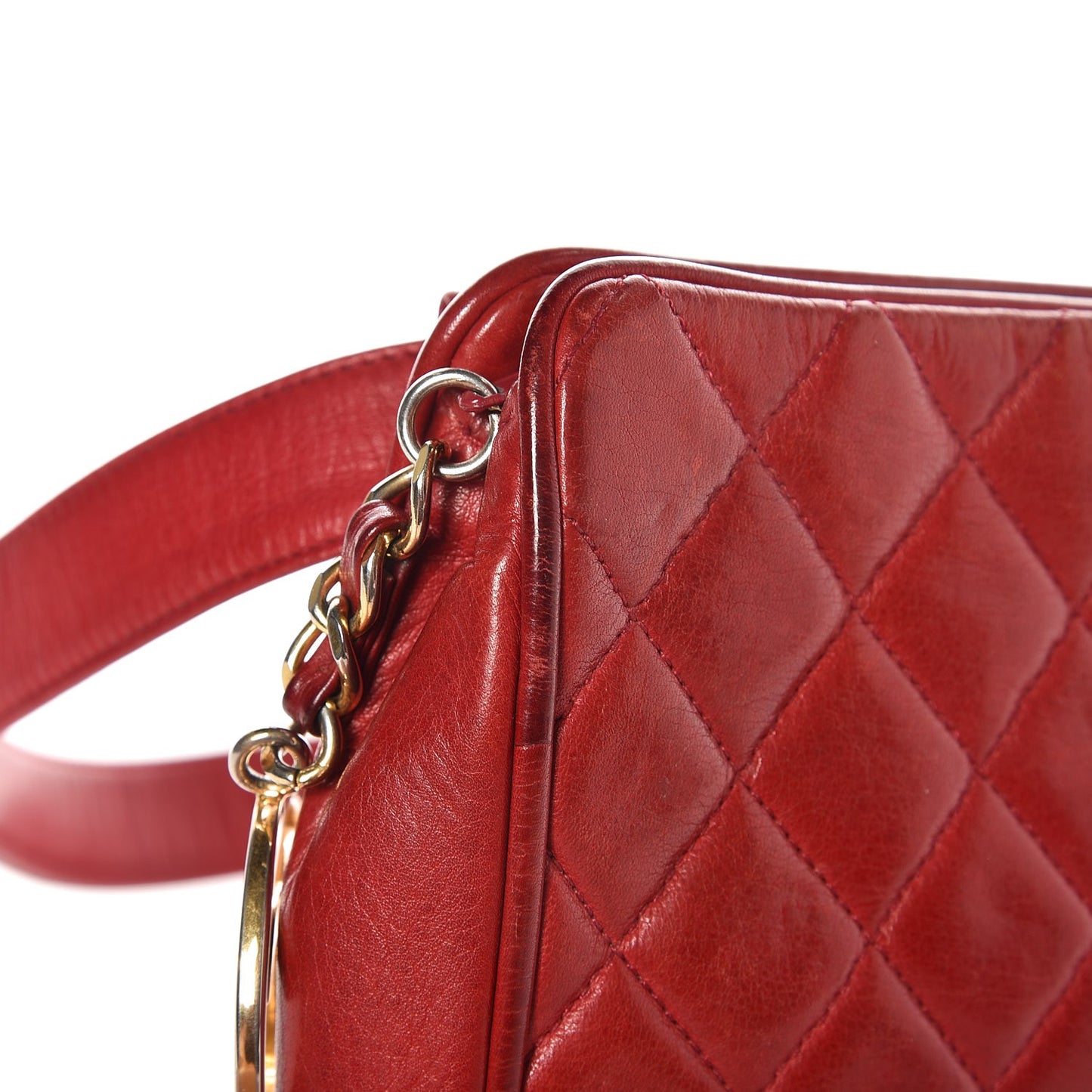 Lambskin Quilted Belt Bag 75 30 Red