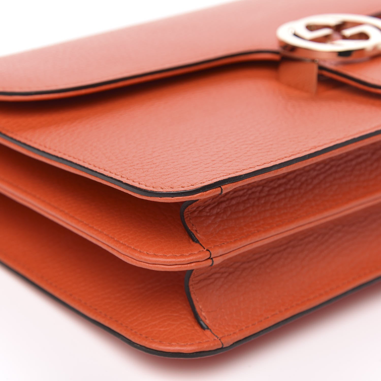 Gucci Dollar Calfskin Interlocking G Shoulder Bag Sun Orange 8 of 9