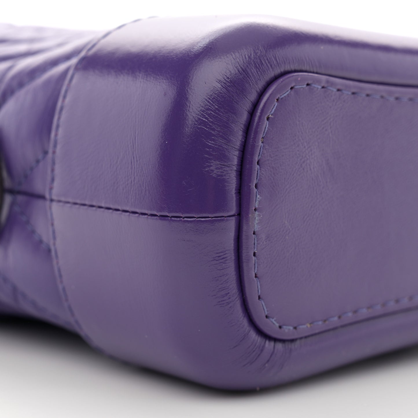 Aged Calfskin Chevron Quilted Small Gabrielle Hobo Purple