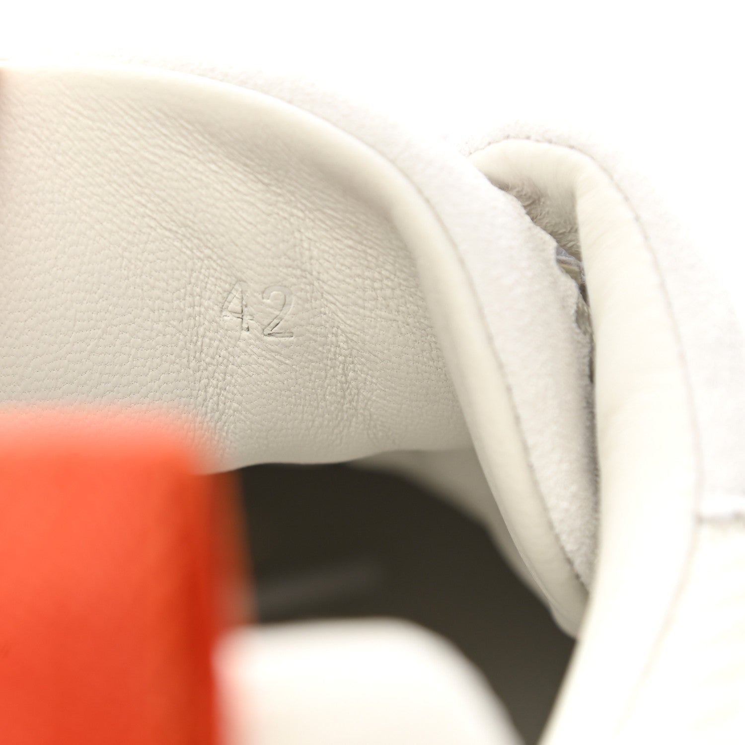 Hermes Technical Canvas Suede Goatskin Bouncing Sneakers 42 White Orange 8 of 10