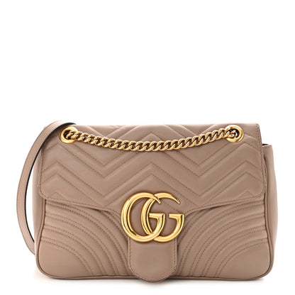 Gucci Calfskin Matelasse Medium GG Marmont Shoulder Bag Porcelain Rose 1 of 14