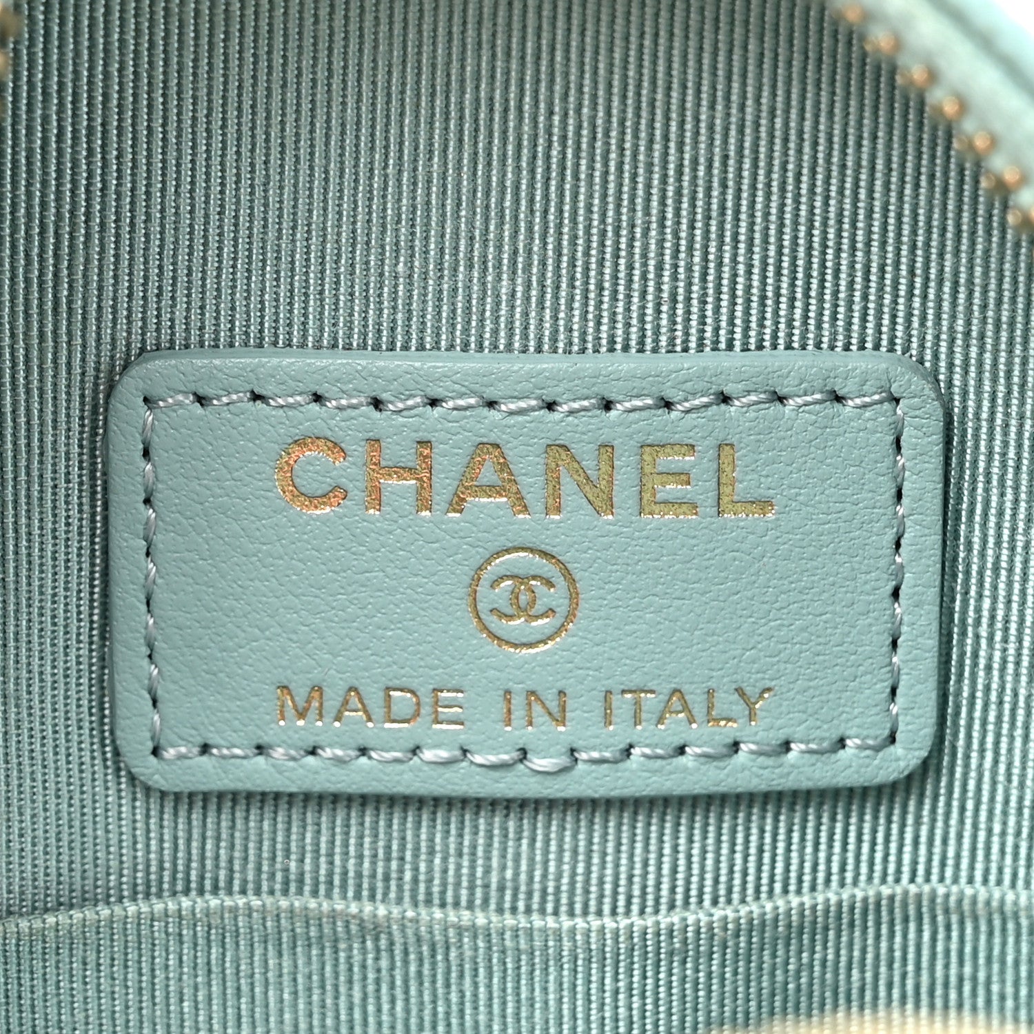 Chanel Caviar Quilted Round Clutch With Chain Light Blue 6 of 14