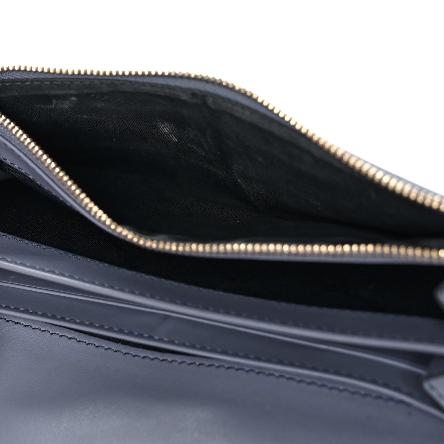 Calfskin House Check Porter Continental Wallet Slate Blue