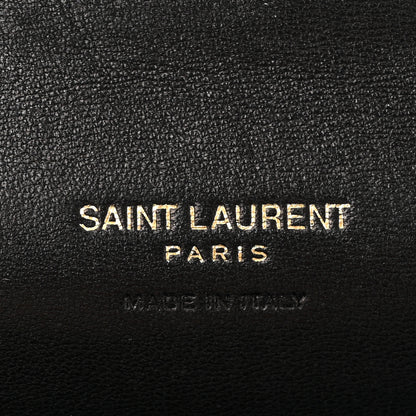 Saint Laurent Goatskin Carre Quilted Cassandre Compact Envelope Card Case Black 6 of 7