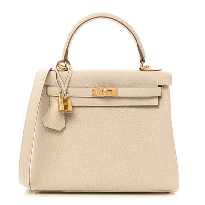 Hermes Togo Kelly Retourne 25 Craie 1 of 11