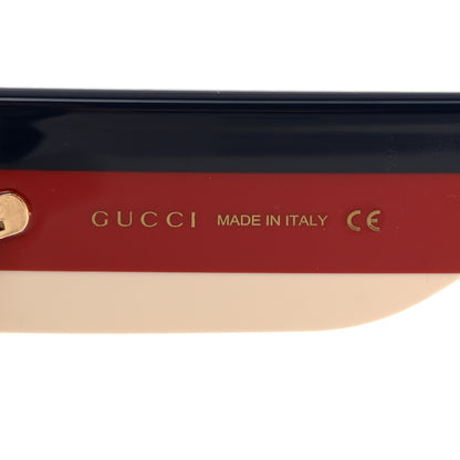 Gucci Acetate Web Oversized Frame Rectangle Sunglasses GG0276S Black Multicolor 6 of 8