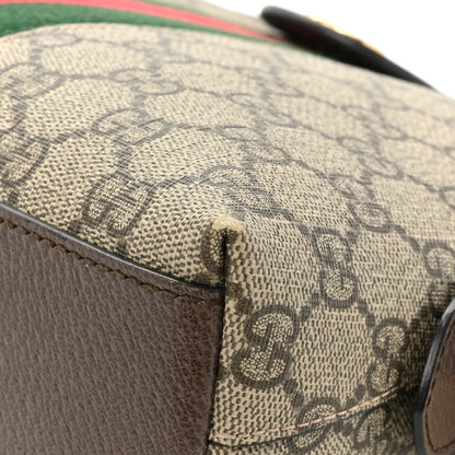 Gucci GG Supreme Monogram Textured Dollar Calfskin Web Small Ophidia Dome Shoulder Bag Beige Ebony New Acero 15 of 18