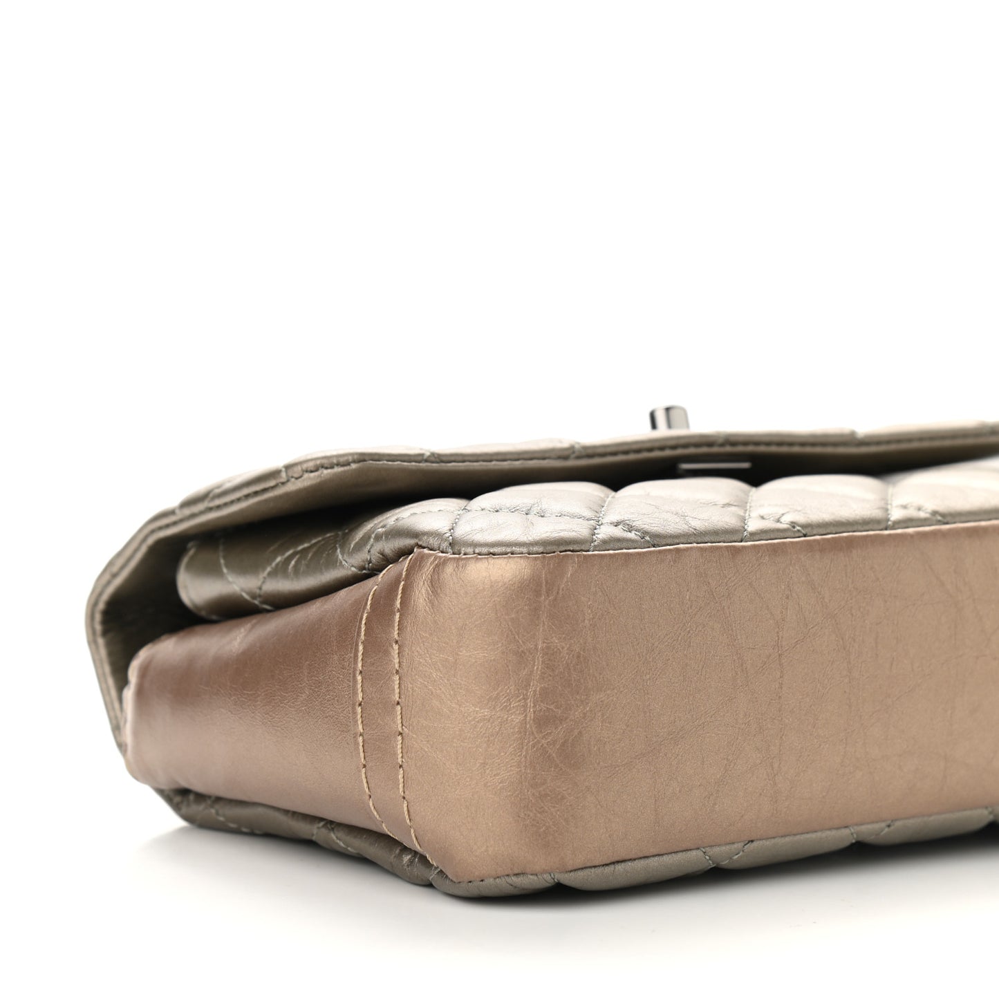 Metallic Calfskin Quilted Mineral Nights Mini Flap Bronze