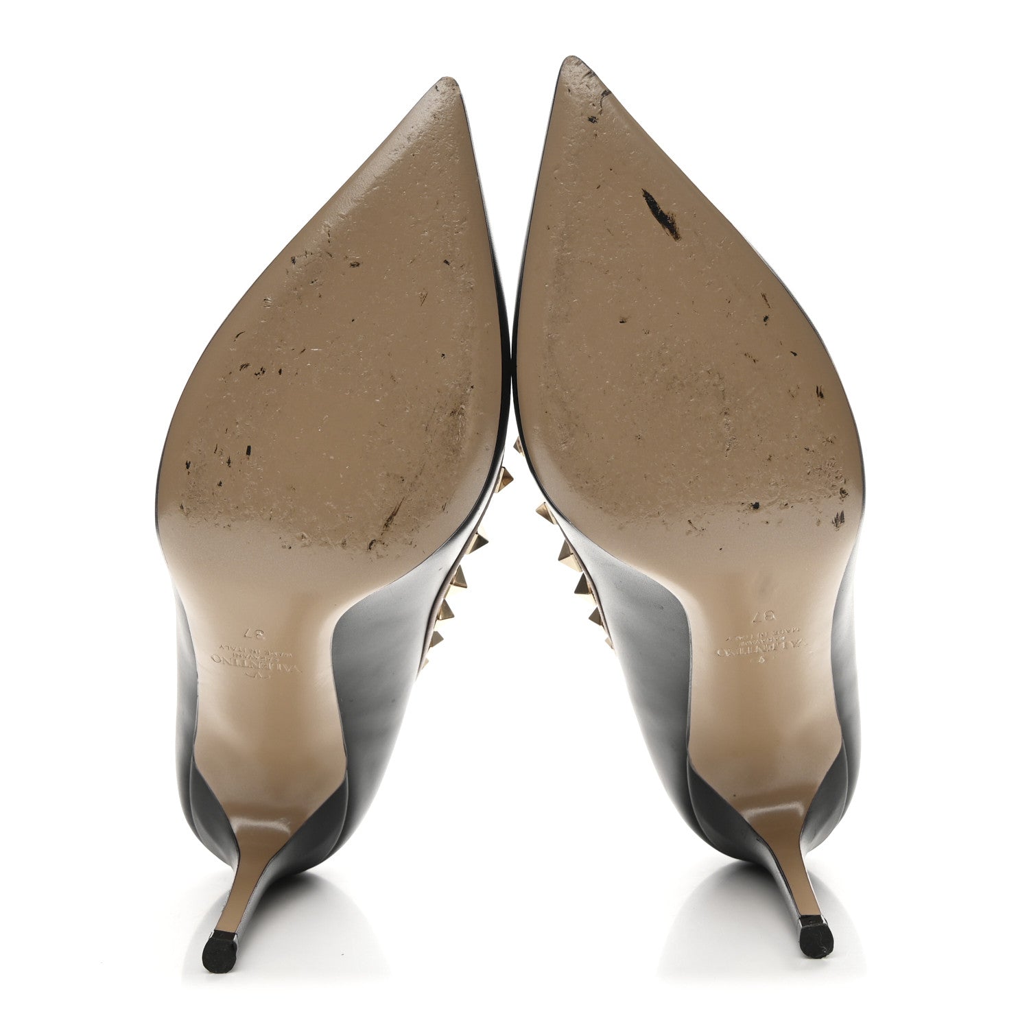 Valentino Garavani Calfskin Rockstud 85mm Pumps 37 Black Poudre 6 of 9
