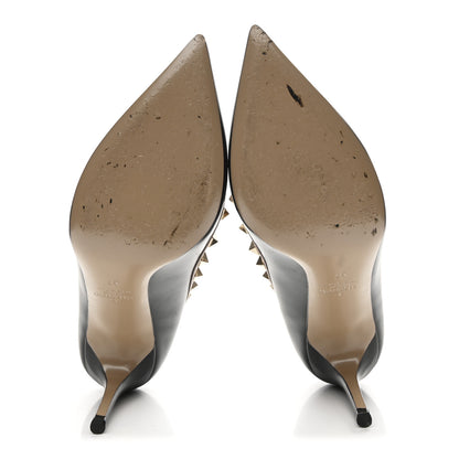 Valentino Garavani Calfskin Rockstud 85mm Pumps 37 Black Poudre 6 of 9