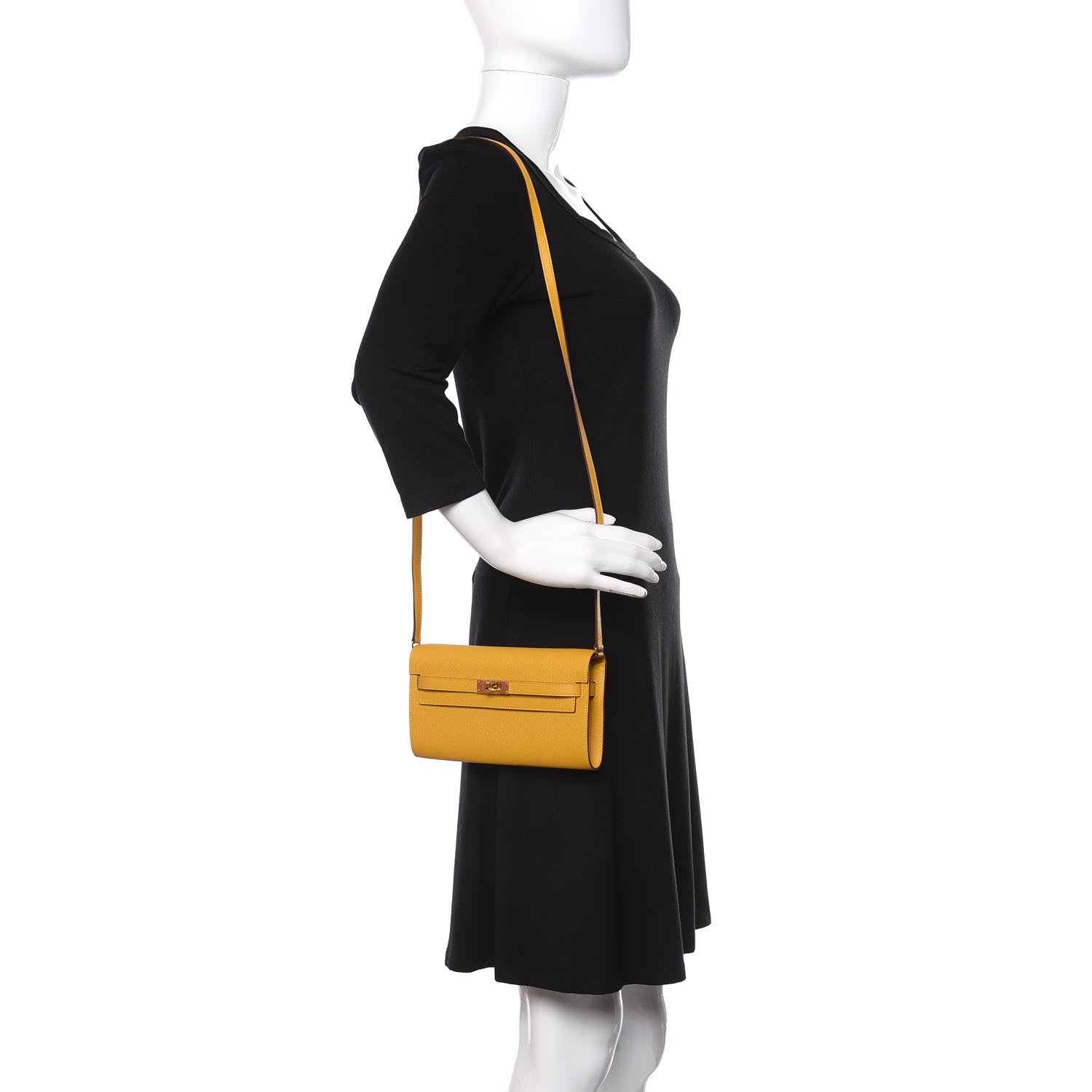Hermes Epsom Kelly Wallet To Go Jaune Ambre 2 of 11