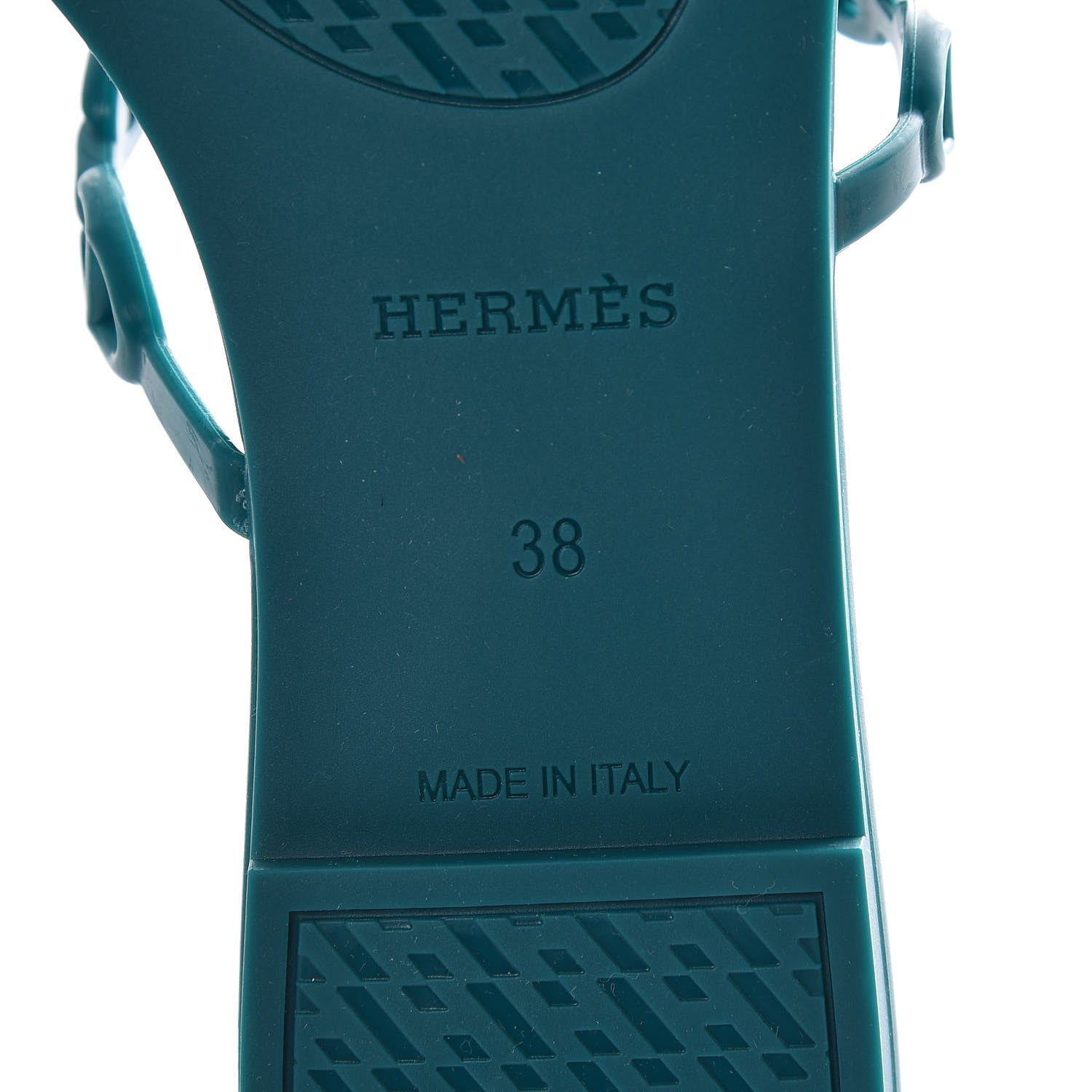 Hermes Rubber Chaine d'Ancre Rivage Sandals 38 Vert d'Ete 6 of 8