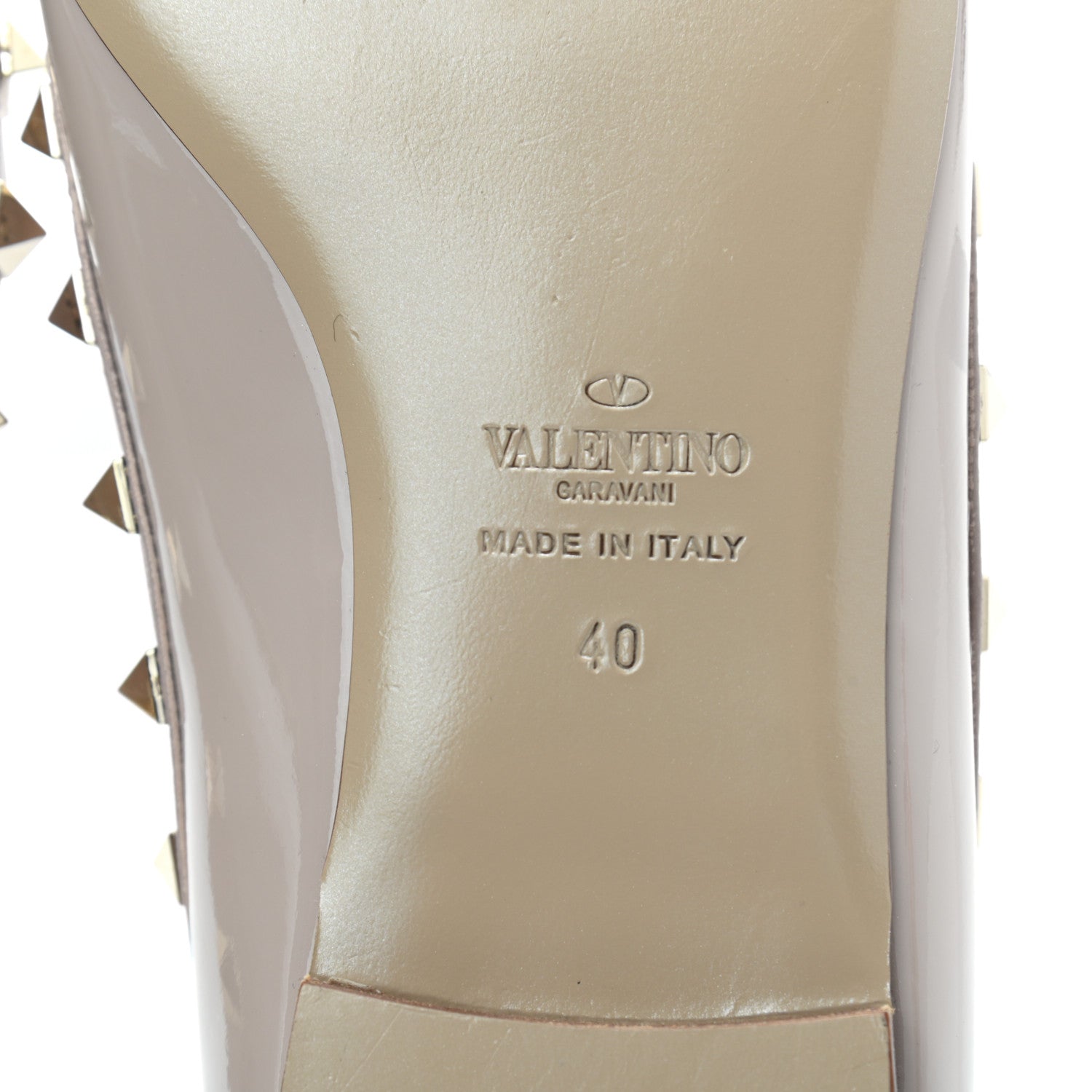 Valentino Garavani Patent Rockstud Ballerina Flats 40 Poudre 6 of 8