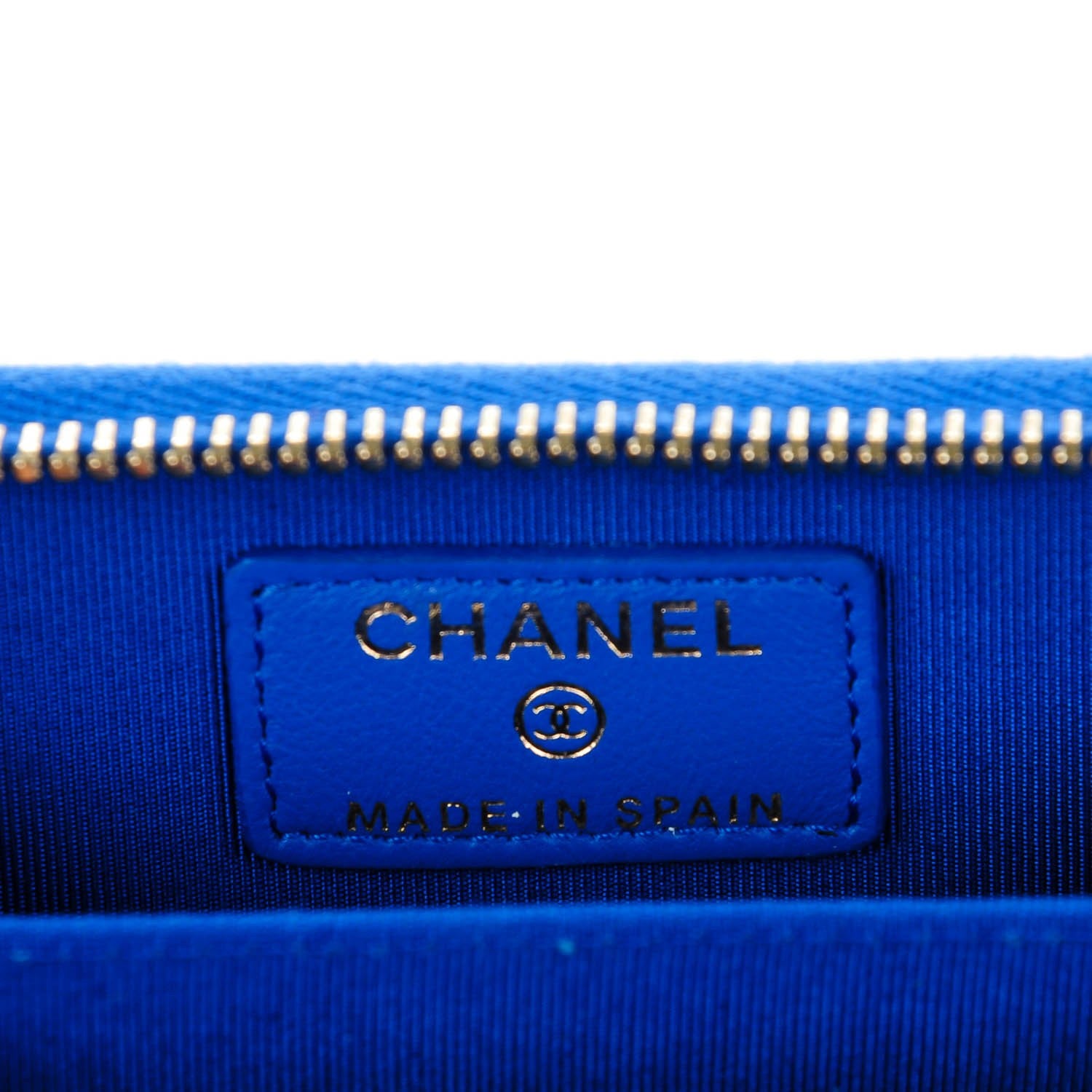Chanel Lambskin Quilted Zip Around Coin Purse Wallet Blue 6 of 7