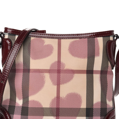Burberry Patent Nova Check Heart Dryden Crossbody Bag Berry Red 12 of 12