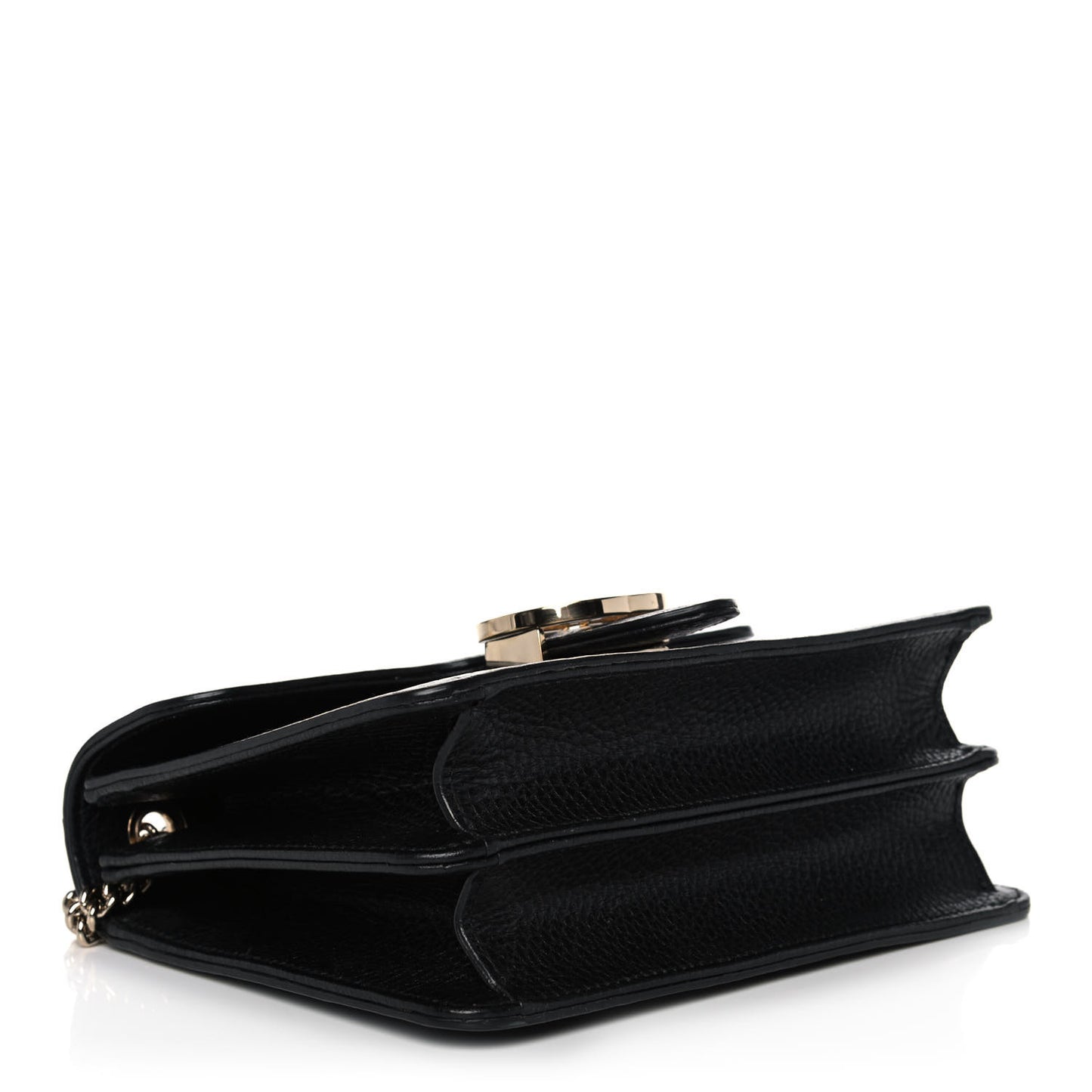 Dollar Calfskin Small Interlocking G Shoulder Bag Black