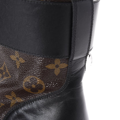 Louis Vuitton Monogram Calfskin Wonderland Flat Ranger Boots 38.5 Black 9 of 10
