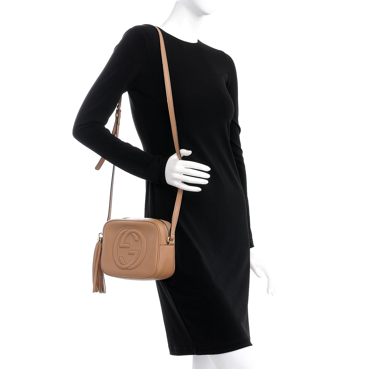 Pebbled Calfskin Small Soho Disco Bag Camelia