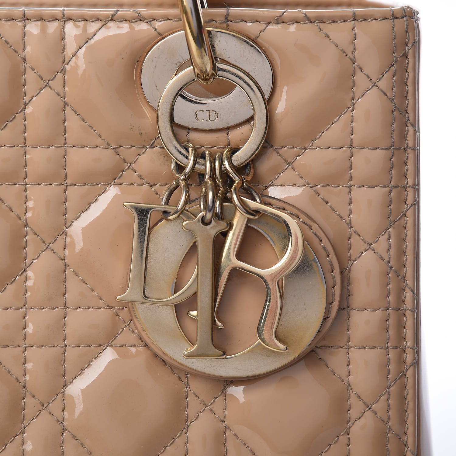 Christian Dior Patent Cannage Medium Lady Dior Beige 18 of 22