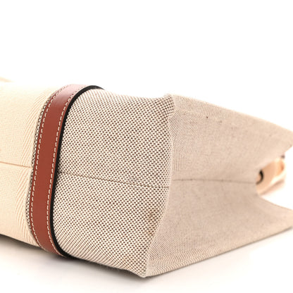 Chloe Linen Calfskin Medium Woody Ribbon Tote White Brown 10 of 10