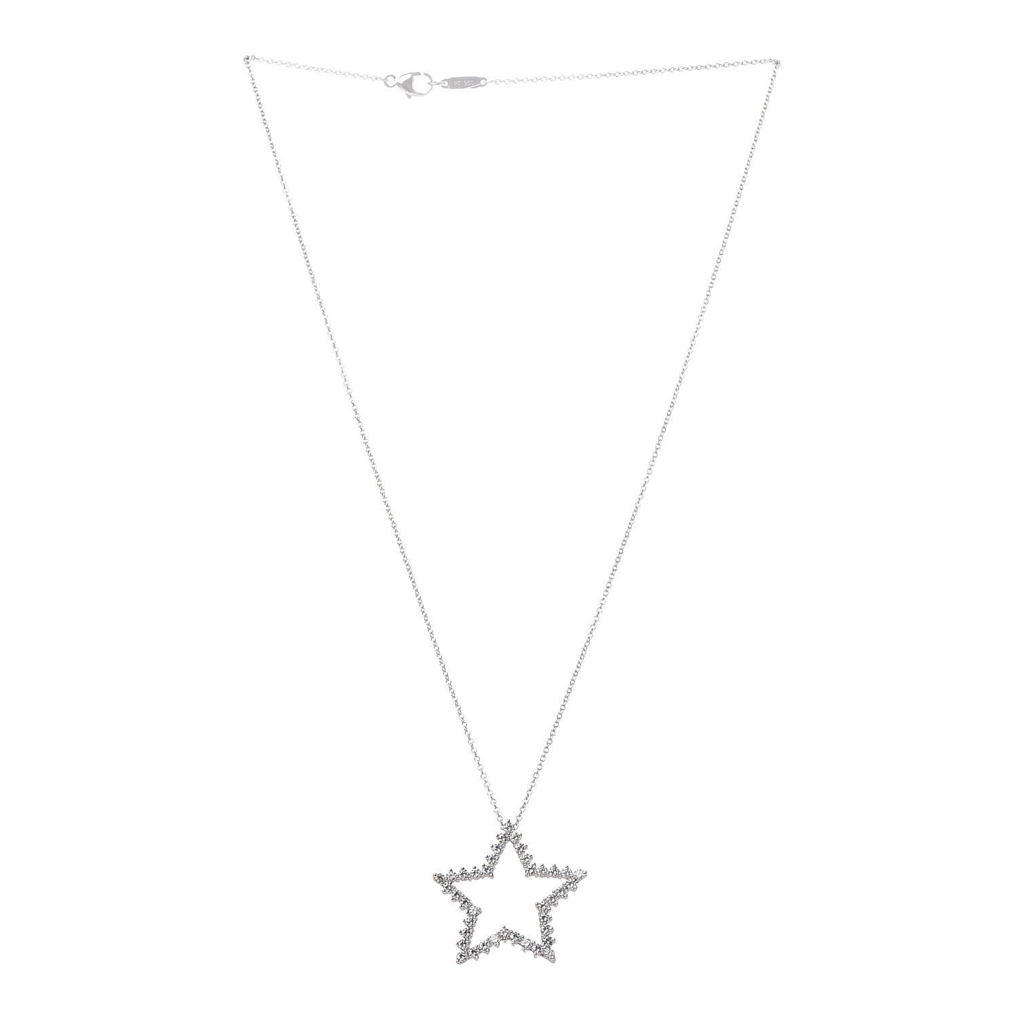Platinum Diamond Star Pendant Necklace