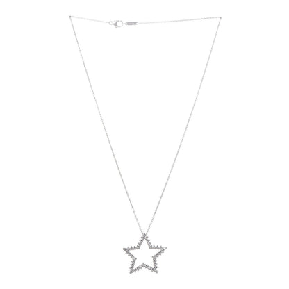 Tiffany Platinum Diamond Star Pendant Necklace 3 of 6