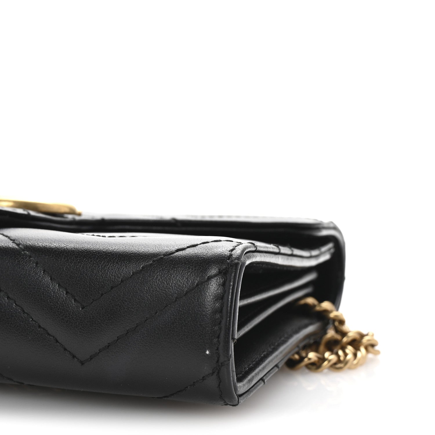 Gucci Calfskin Matelasse GG Marmont Chain Wallet Black 10 of 10