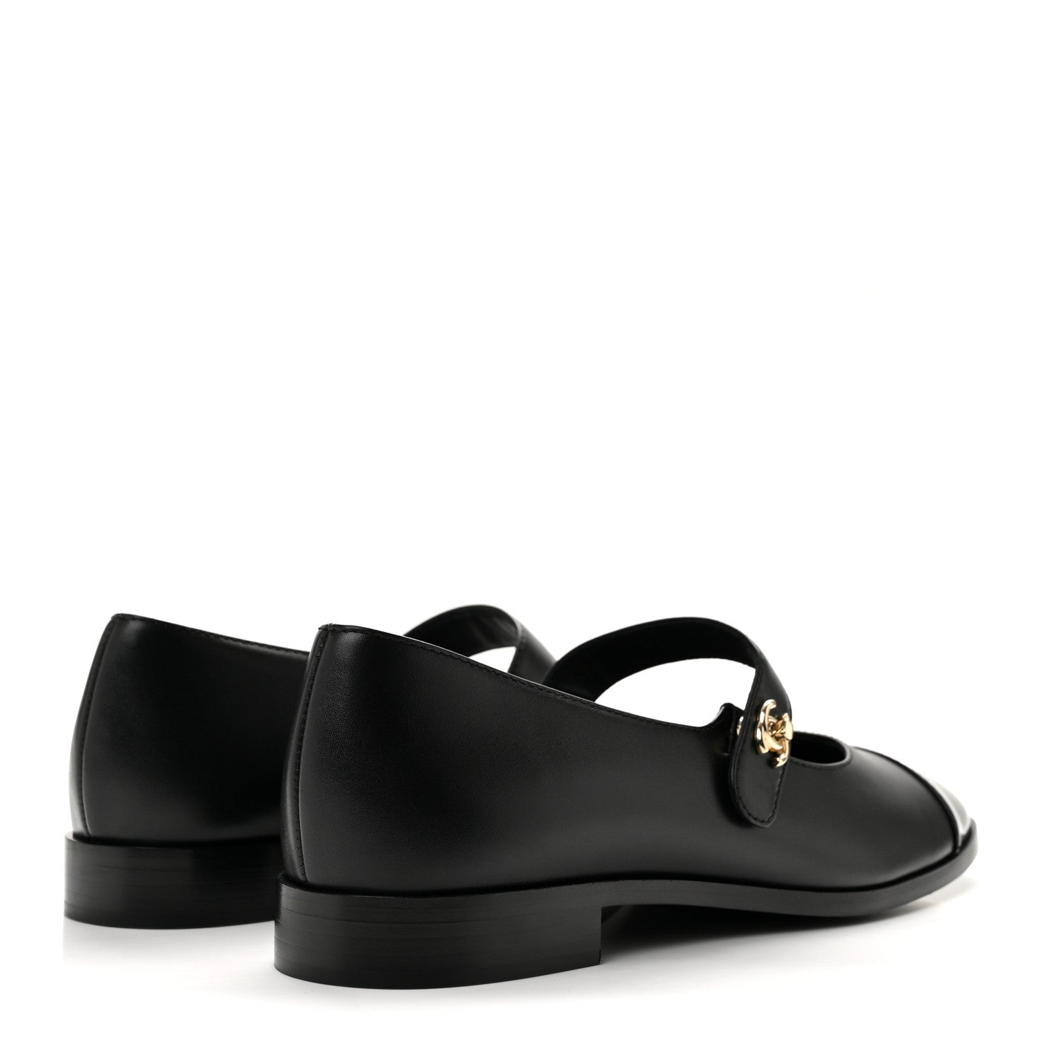 Chanel Calfskin Patent Mary Janes Flats 41 Black 5 of 11