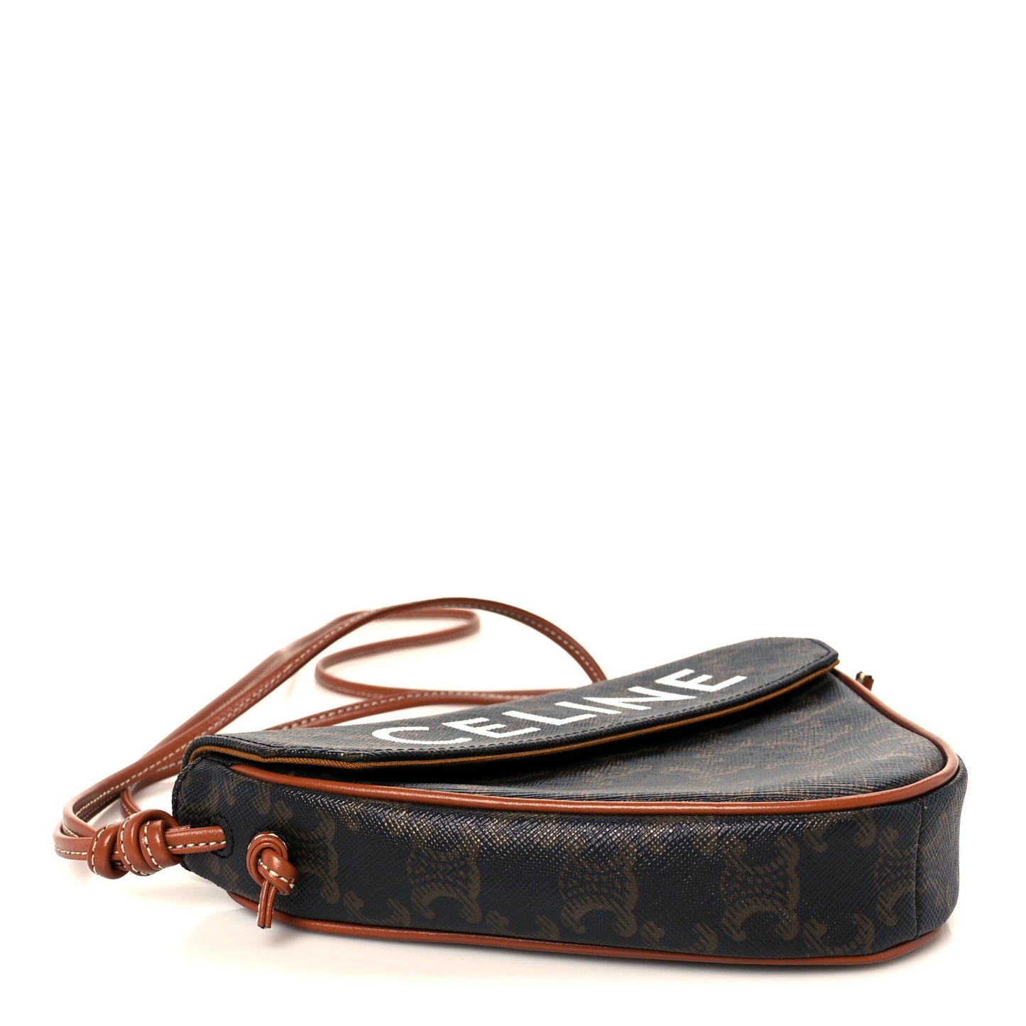 Triomphe Canvas Triangle Crossbody Bag Tan