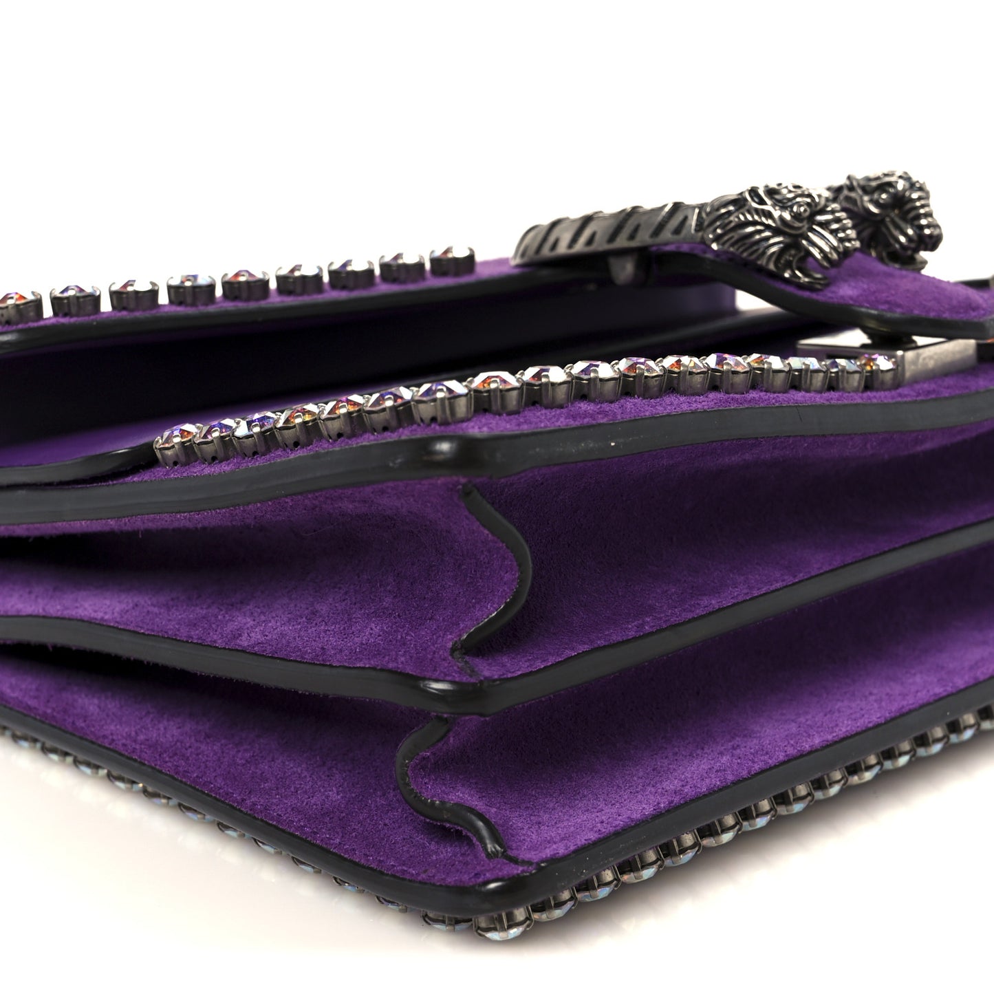 Suede Crystal Small Dionysus Shoulder Bag Bright Purple