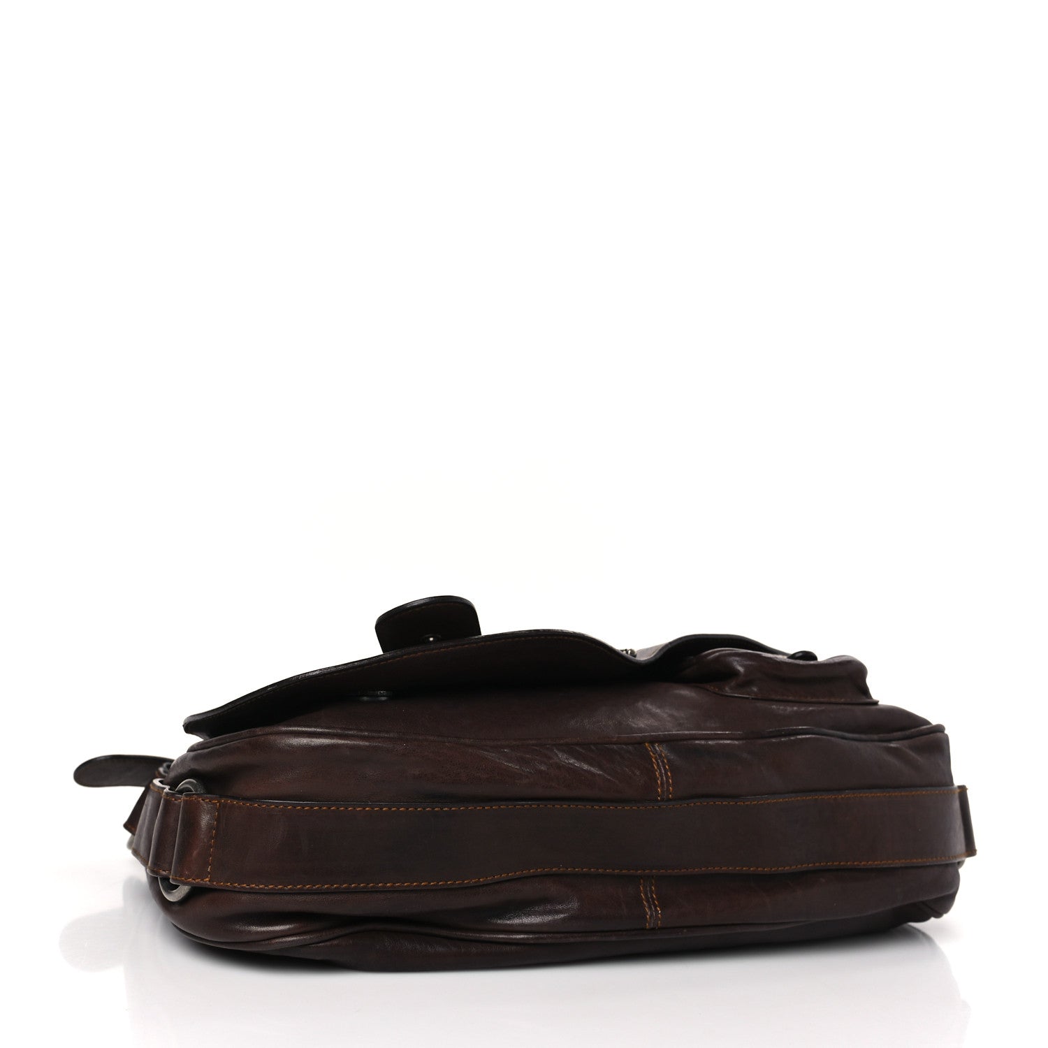 Christian Dior Calfskin Large Gaucho Double Saddle Bag Brown 4 of 15