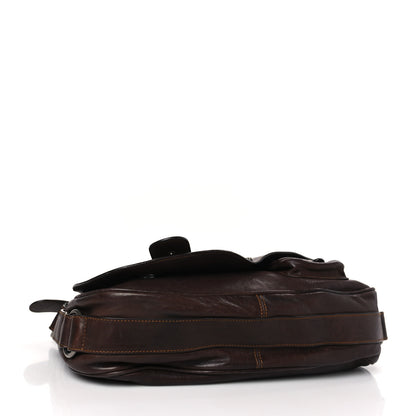 Christian Dior Calfskin Large Gaucho Double Saddle Bag Brown 4 of 15