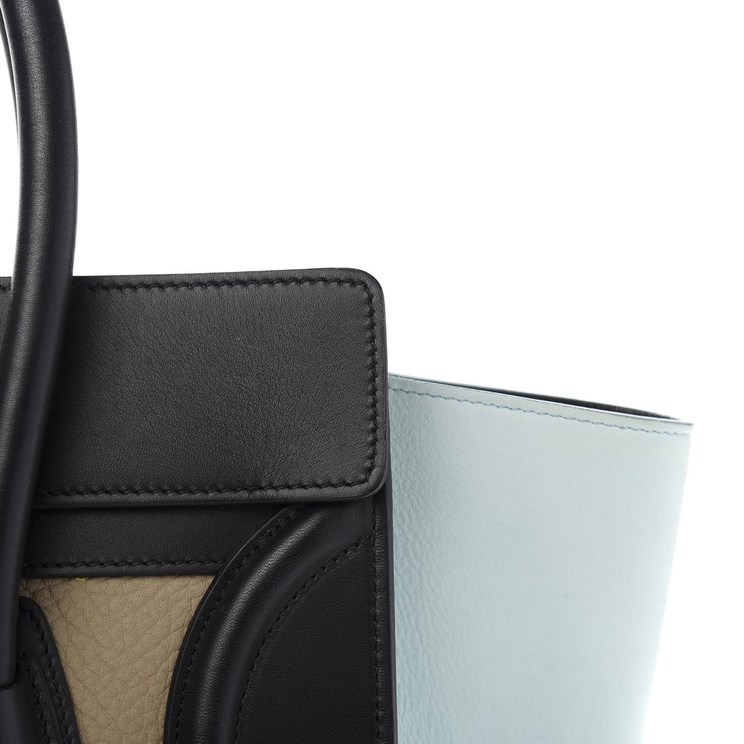 Drummed Calfskin Micro Tri-Color Luggage Antartic
